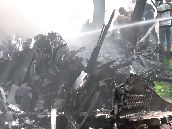 Visuals from the site of the plane crash near Ahmedabad airport (Photo/ANI)