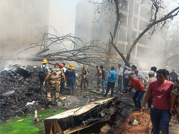 Visual from the site of the plane crash in Ahmedabad (Image Credit: CISF)
