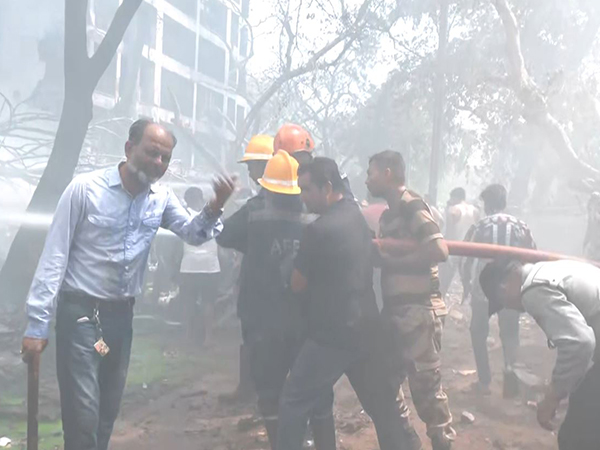 Visuals from the site of the plane crash near Ahmedabad airport (Photo/ANI)