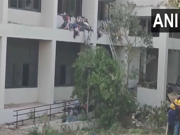 Visuals of the hostel where the plane crashed in Ahmedabad, Gujarat (Photo/ANI)