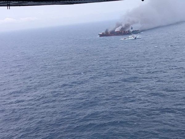 Visual of the vessel MV WAN HAI 503 (Photo/@IndiaCoastGuard)