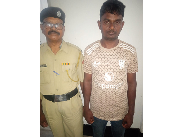 Apprehended Bangladeshi national in Agartala (Photo/ANI)