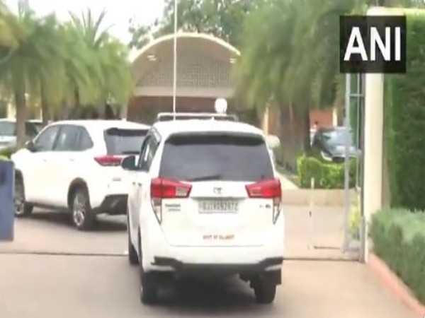 Gujarat Home Minister, BJP’s State General Secretary Ratnakar arrive at Ahmedabad Airport (Photo/ANI)