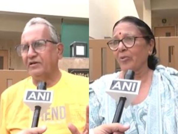 Neighbours of Vijay Rupani, Dr Nayan Shah (left) and Kiranben (right) (Photo/ANI) 
