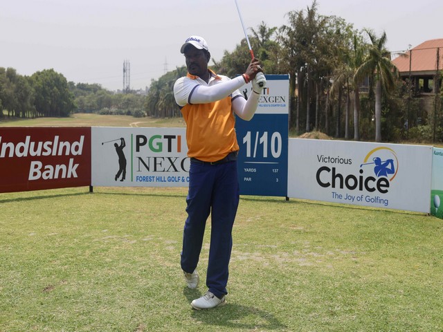 Bengaluru’s golfer Mari Muthu R in action during PGTI NEXGEN (Image: PGTI)