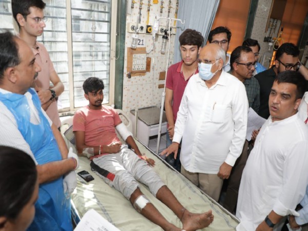Gujarat Chief Minister Bhupendra Patel meets people injured in plane crash in AHmedabad (Photo/Gujarat CMO)