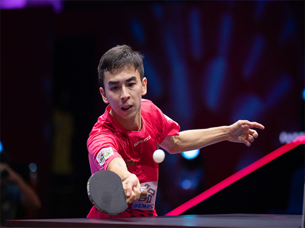 Dempo Goa Challengers' Vitor Ishiy in action during Ultimate Table Tennis season 6 (Image: UTT)