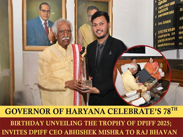 DPIFF CEO Abhishek Mishra along with Haryana Governor Bandaru Dattatreya at Haryana Raj Bhavan