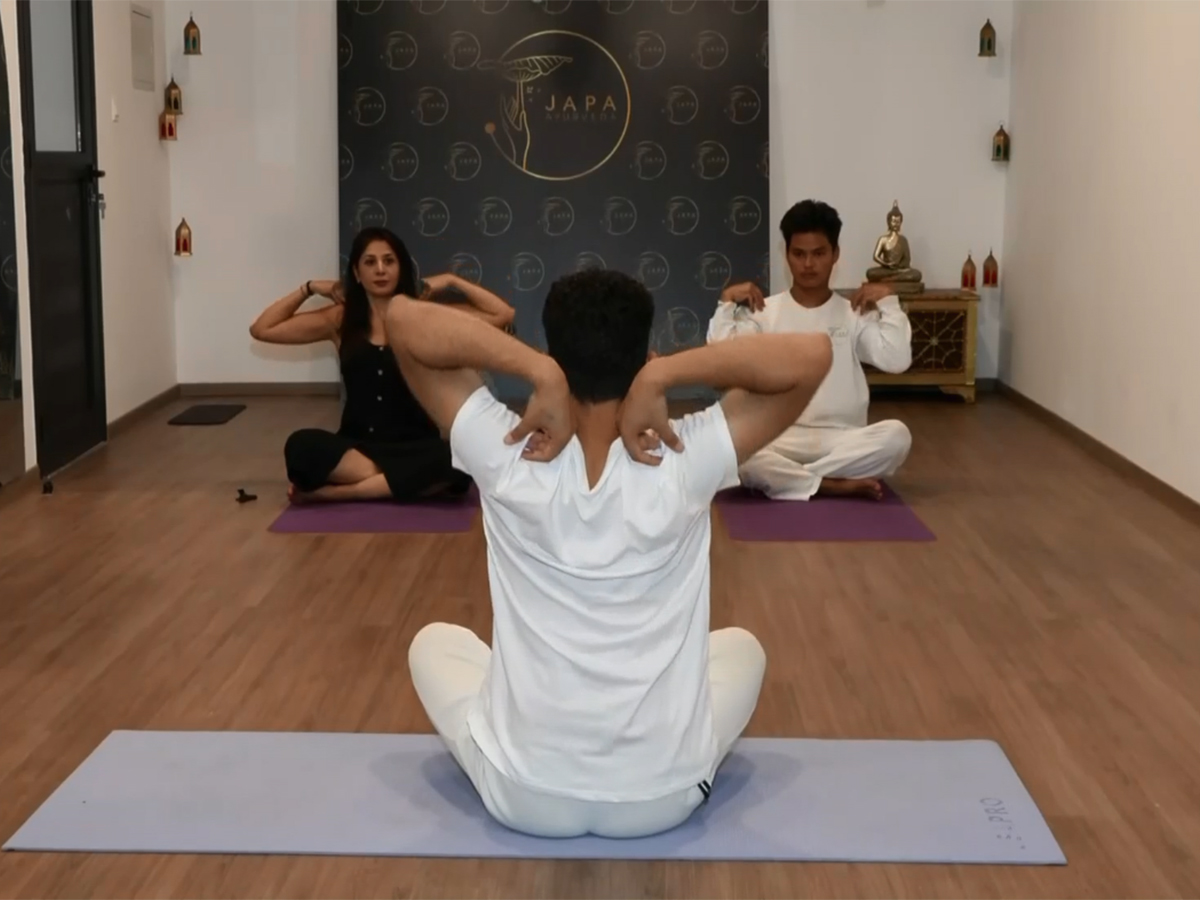Yoga practitioners in Cyprus (Image/ANI)