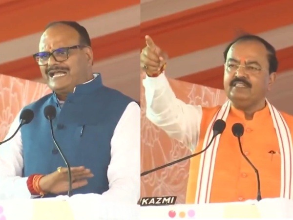 Uttar Pradesh Deputy Chief Ministers Brajesh Pathak (L) and Keshav Prasad Maurya (R) (Photo/ANI)