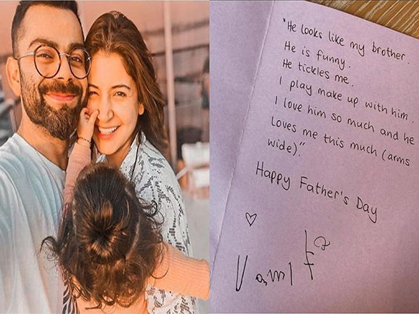 Virat Kohli, Anushka Sharma and their daughter Vamika, Father's Day card (Image source: Instagram/@virat.kohli, anushkasharma) Virat Kohli, Anushka Sharma and their daughter Vamika, Father's Day card (Image source: Instagram/@virat.kohli, anushkasharma)