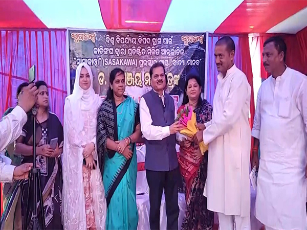 Dr Mrityunjay Mohapatra felicitaed in Bhadrak for Sasakawa Award (Photo: ANI) 