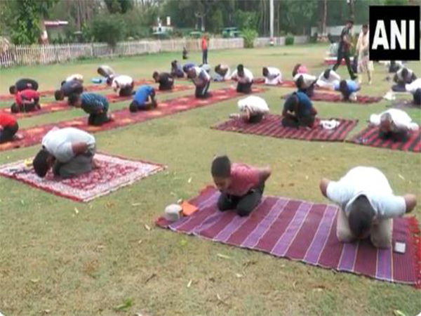 Yoga session organised in Prayagraj ahead of International Day of Yoga (Photo/ANI)