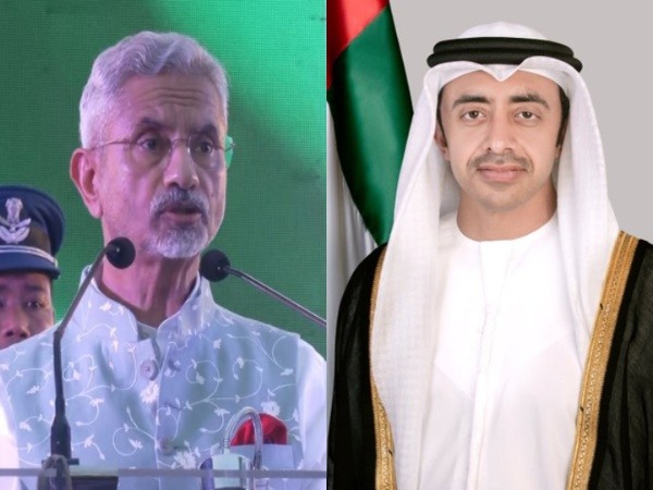EAM S Jaishankar, UAE Foreign Minister Sheikh Abdullah bin Zayed Al Nahyan (Image Credit: ANI, X/@OFMUAE)