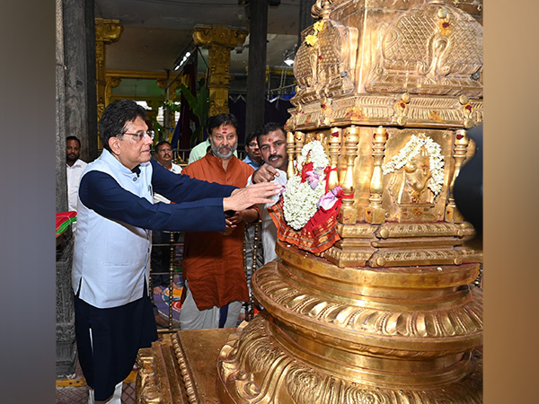 Union Minister Piyush Goyal praying at Tirumala temple (Photo/X/@PiyushGoyal)