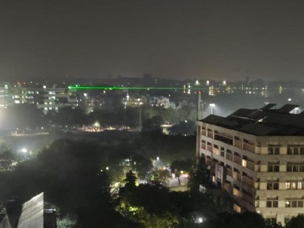 Test-Bed Configuration and Optical Line-of-Sight for Free-Space Quantum Key Distribution Experiment Conducted at IIT Delhi. (Photo/PIB)