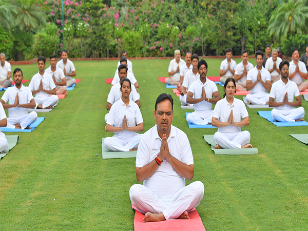 Yoga session held at Rajasthan CM's  residence ahead of International Day of Yoga (Photo/X/@BhajanlalBjp)