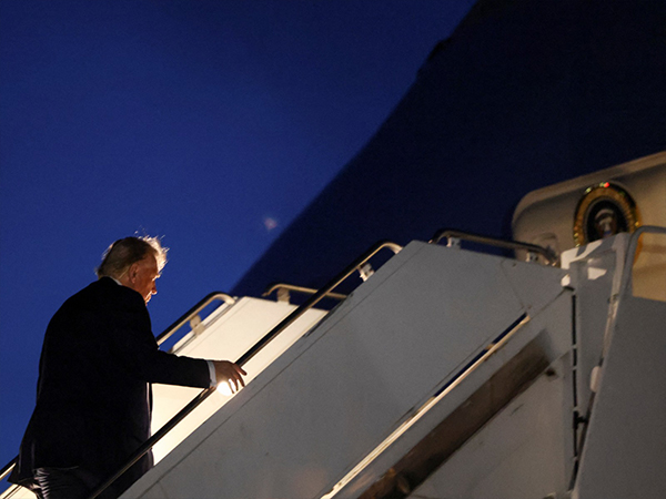 US President Donald Trump boards Air Force One from Canada (Photo/Reuters)