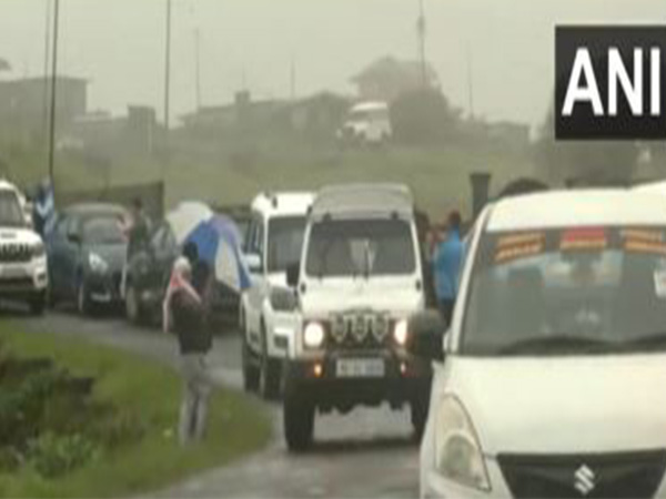 Police arrives along with Sonam Raghuvanshi and three others for reconstruction of crime scene (Photo/ANI) 