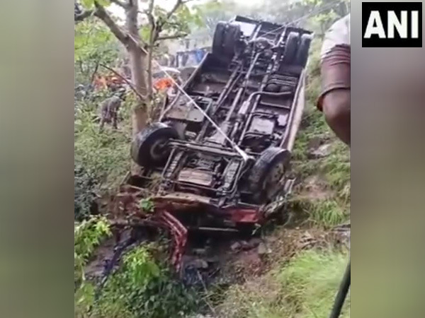 Private bus fell into a gorge (Photo/ANI)