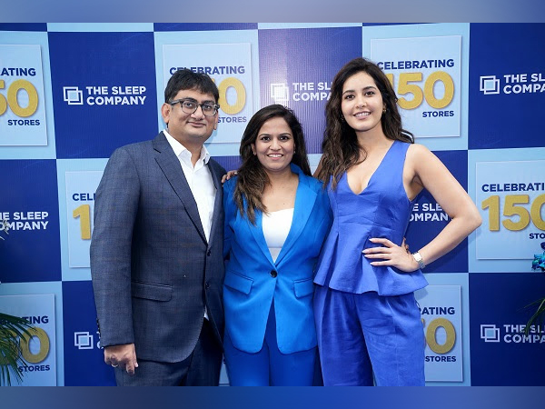 The Sleep Company’s 150th store opens in Mumbai — Raashii Khanna joins Co-Founders Priyanka Salot & Harshil Salot in celebrating the growing comfort-tech revolution!