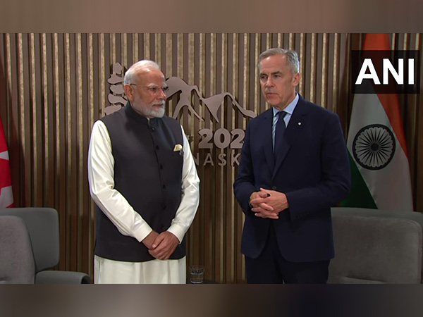 PM Modi and Canadian PM Carney hold talks at G7 Summit (Photo/ANI) 