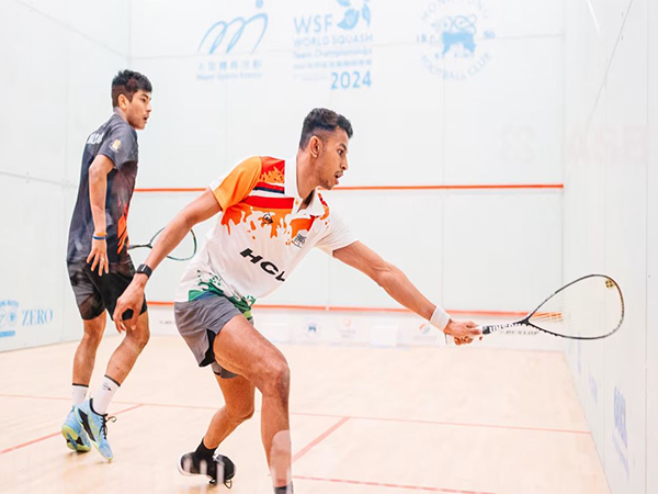 Velavan Senthilkumar in action during his game at  Asian Squash Championships 2025 (Photo: Olympics.com)