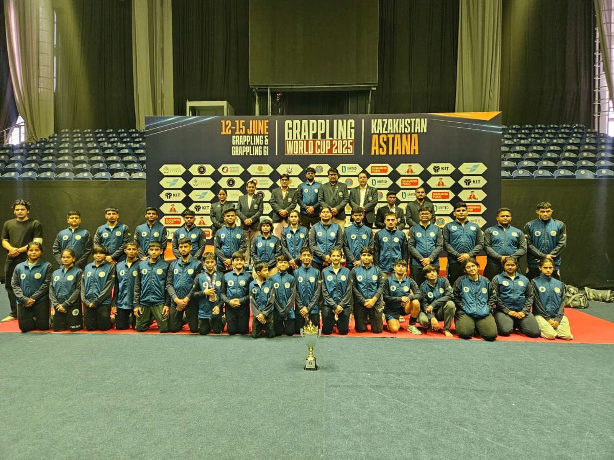 Indian grapplers shine at Grappling World Cup 2025 in Kazakhstan with 44 medals and second-place finish.