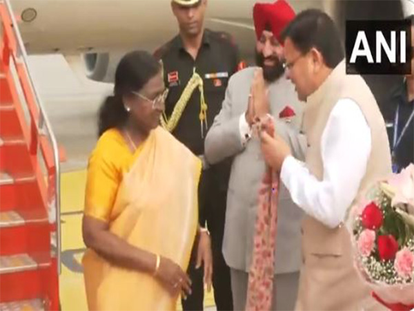 President Droupadi Murmu arrives in Uttarakhand (Photo/ANI)