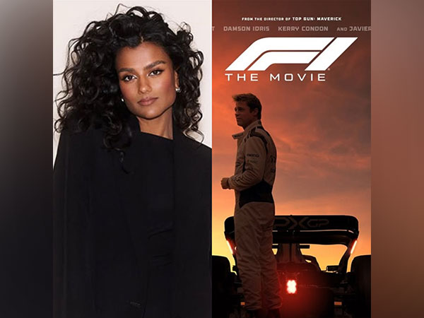 Simone Ashley and F1 poster (Image source: Instagram/@simoneashley)