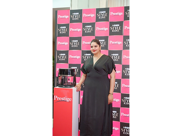 Anjali Anand with TTK Prestige AirFlip two-in-one Air Fryer at the Style Icons Summit 2025