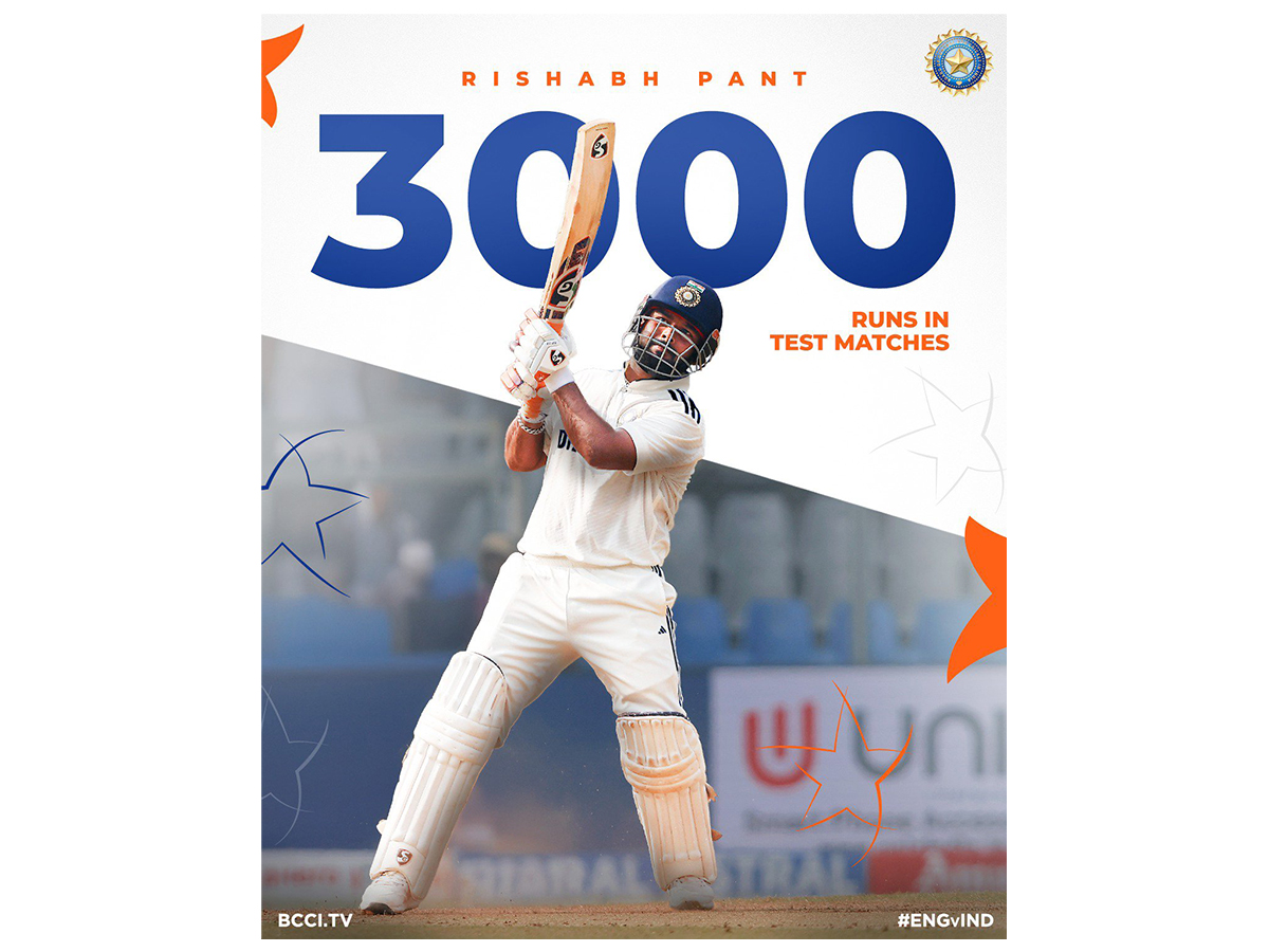 Rishabh Pant. (Photo: X/BCCI) 