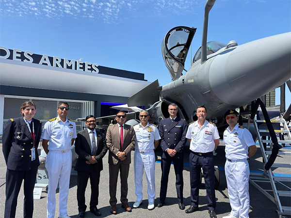 Indian defence delegation meets French officials at Paris Air Show. (Photo/ANI)
