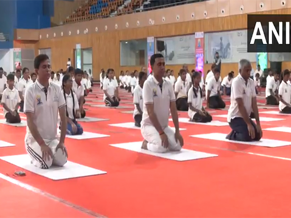 Goa CM Pramod Sawant performs Yoga (Photo/ANI)