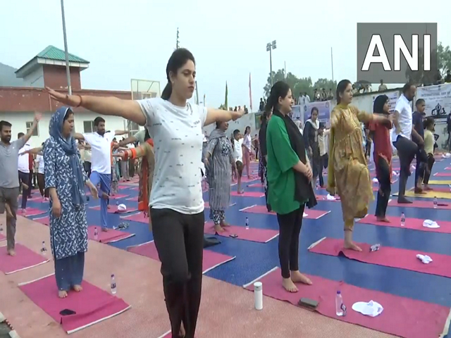 Rajouri District Administration organise a Yoga session (Photo/ANI)