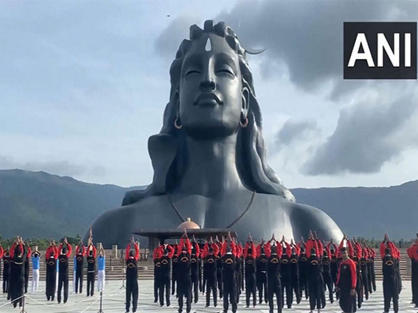 Defence personnel performs Yoga at Coimbatore's Isha Yoga centre on International Day. (Photo/ANI)