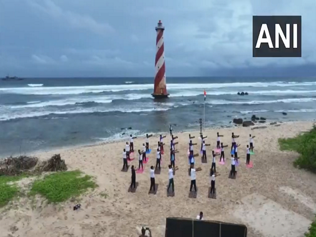 Andaman Nicobar Command celebrates yoga (Photo/ANI)