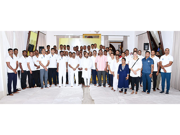 Governor of Goa, P S Sreedharan Pillai during the International Yoga Day in Panaji. (Photo/ANI)