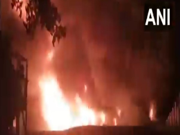 Fire at the godown in Barasat (Photo/ANI)