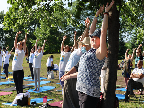 International Day of Yoga being celebrated in Canada. (Photo/X@HCI_Ottawa)