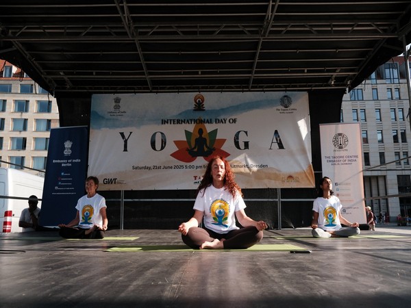 Yoga practitioners in Indian Embassy in Germany (Image: X@eoiberlin)