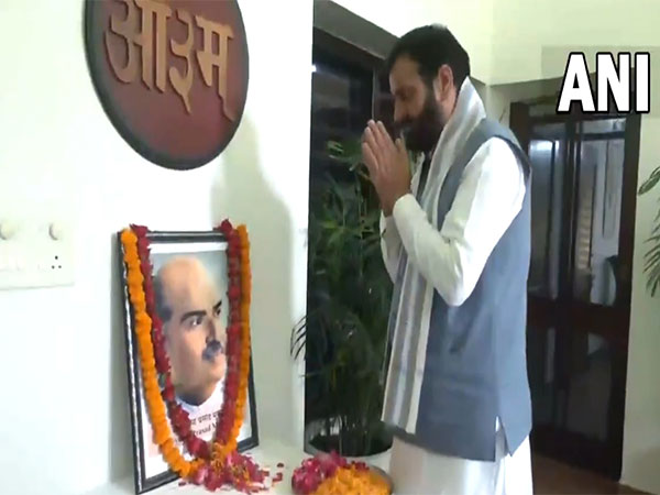 Haryana CM Nayab Singh Saini pays floral tributes to Syama Prasad Mookerjee (Photo/ANI) 
