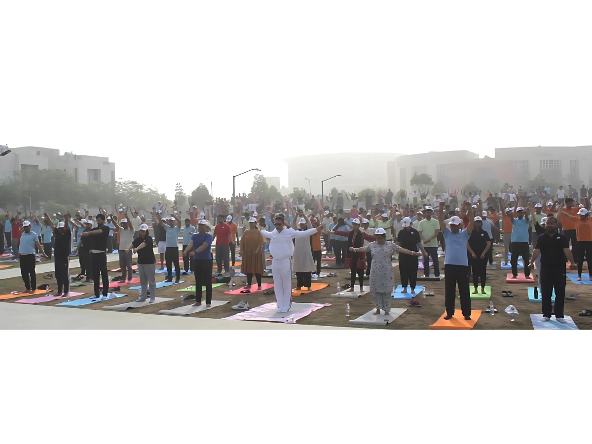 IIM Rohtak community celebrates International Day of Yoga with a mass yoga session