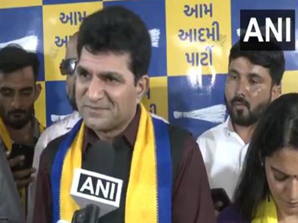 Gujarat AAP president Isudan Gadhvi (Photo/ANI)