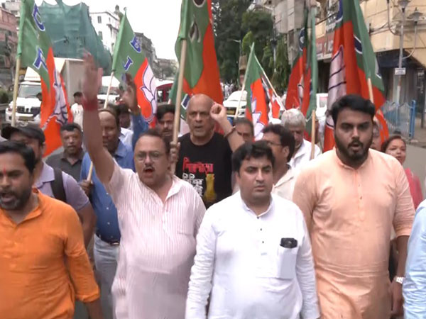 Bharatiya Janata Party protest against West Bengal government (Photo/ANI)