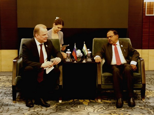 Russian Security Council's Deputy Secretary Aleksandr Venediktov, National Security Advisor Ajit Doval (Image Credit: X/@EOIBeijing)