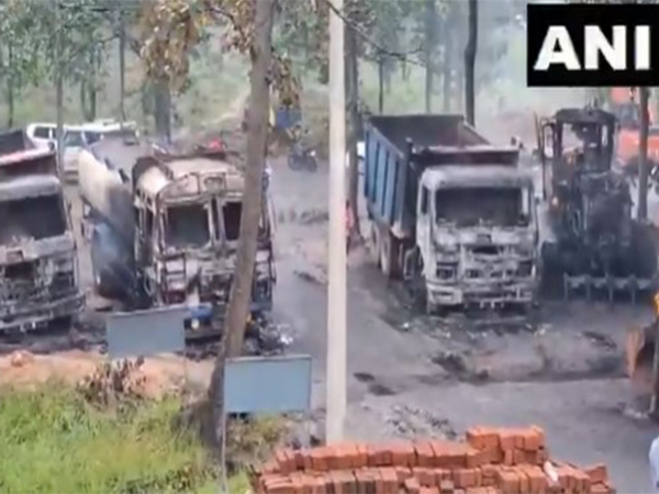 Assailants attacked a road construction site in ​​Hazaribagh district. (Photo/ANI)