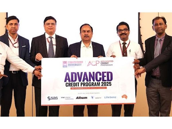 Officials of Chandigarh University Uttar Pradesh Launching Programs under Advance Credit Program at Unnao Campus