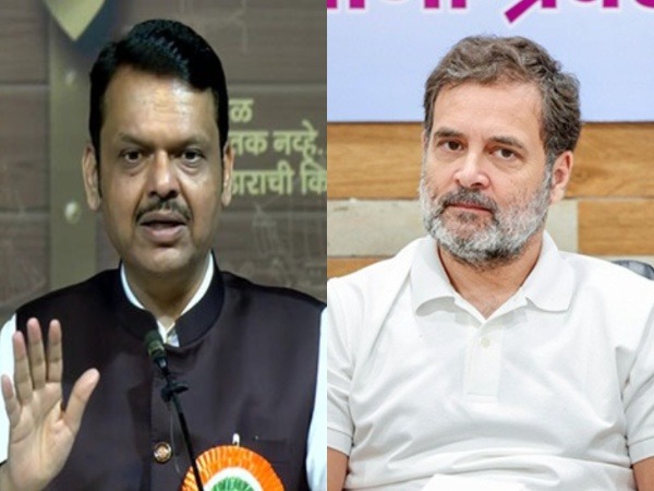 Maharashtra Chief Minister Devendra Fadnavis and Leader of Opposition in the Lok Sabha Rahul Gandhi (File photo/ANI)