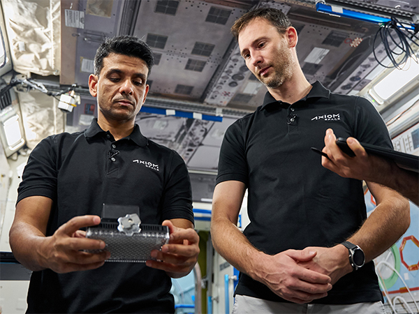 Group Captain Shubhanshu Shukla and a crew member on Ax-4 (Photo/Ax-4)